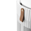 AirExchange 150‑T, fluisterstille luchtreiniger voor in de slaapkamer, voor schone lucht en betere slaap, wit, met leren handgreep
