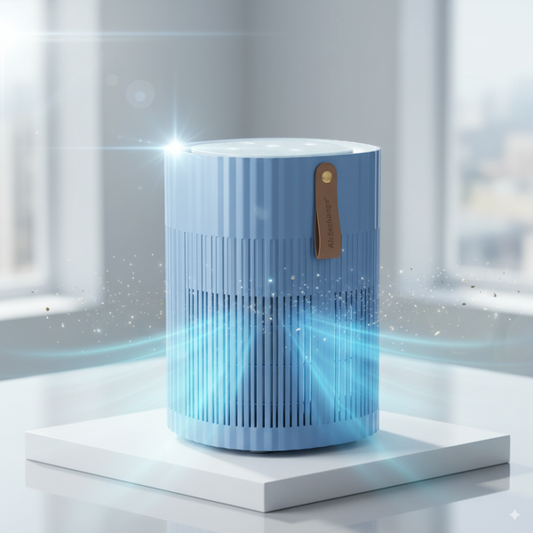 Luchtreiniger Slaapkamer HEPA - AirExchange 150-T - tot 40m² - Fluisterstil -Blauw