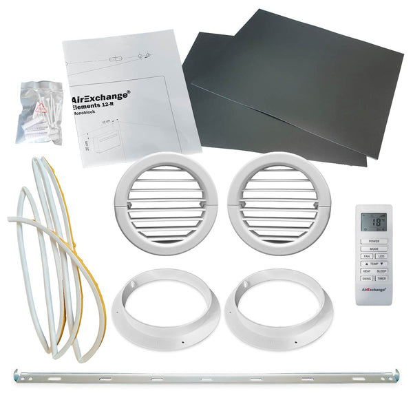 AirExchange monoblock warmtepomp, kleur wit, onderdelen